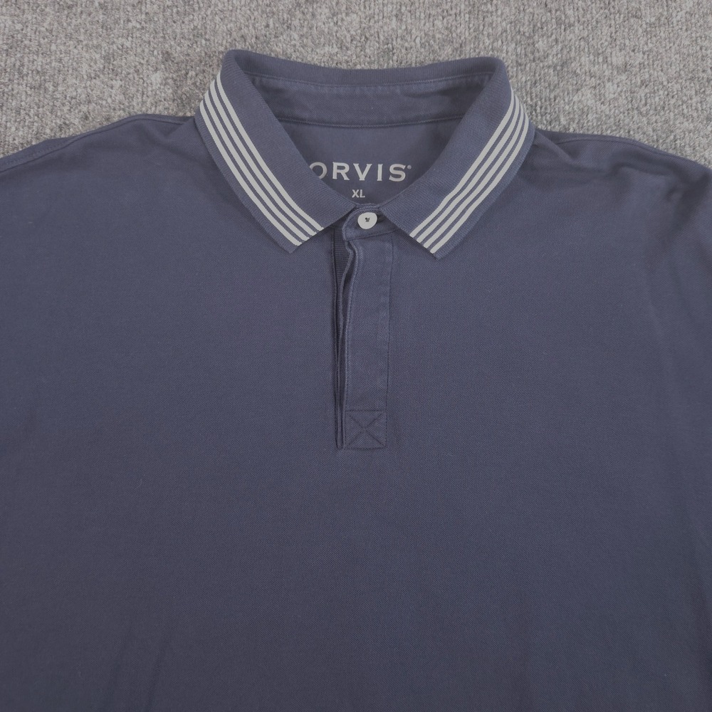 Orvis Men's XL Navy Blue Pima Cotton Polo Shirt